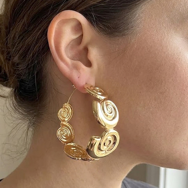 Lilah - Oversized Spiral Swirl Hoop Earrings