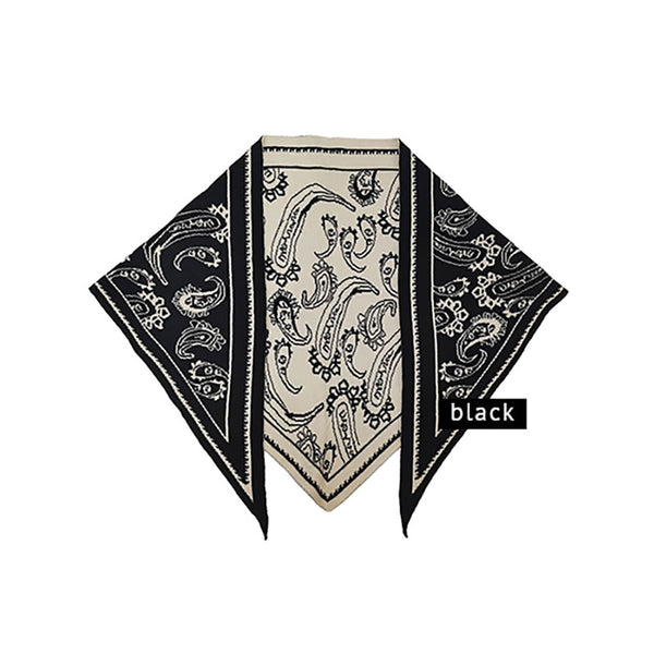 Gracie - Paisley Knitted Triangle Scarf Wrap