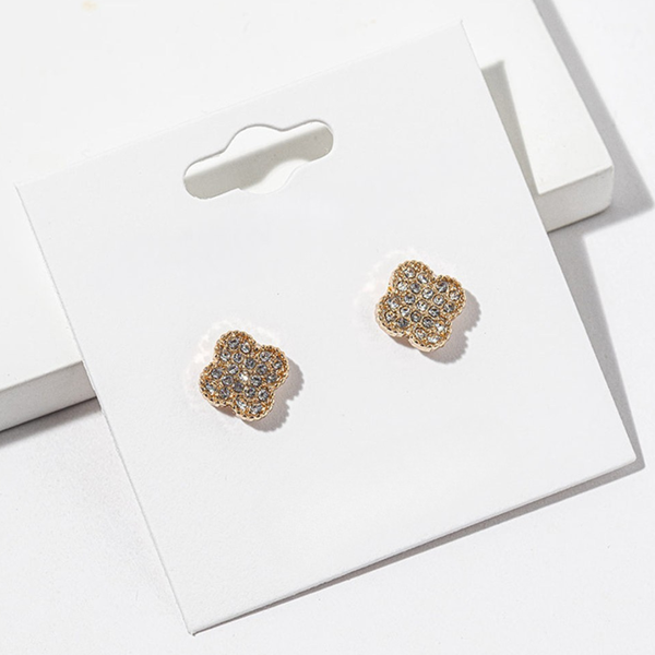 Nina -  Pave Quatrefoil Stud Earrings