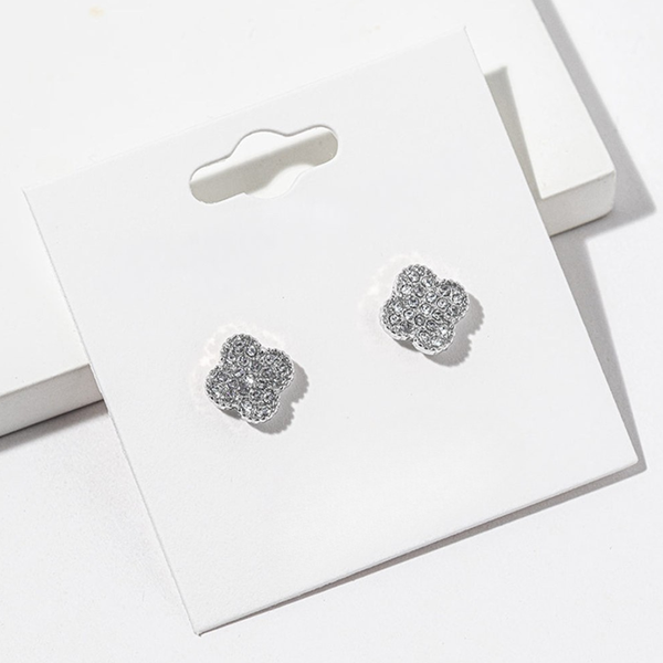 Nina -  Pave Quatrefoil Stud Earrings