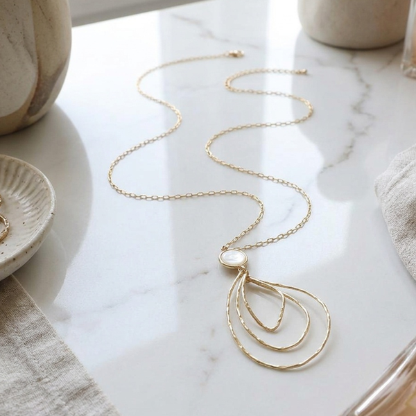 Rani - Pearl Accent Layered Pendant Necklace