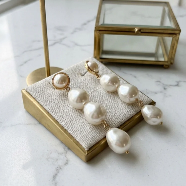 Akia -  Pearl Link Drop Earrings
