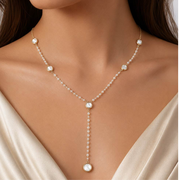 Hart - Pearl Station Y-Shaped Necklace