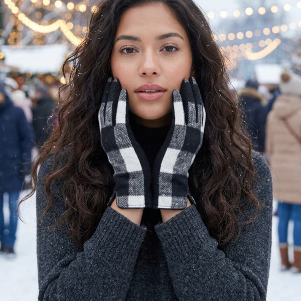 Paola - Plaid Smart Touch Winter Gloves