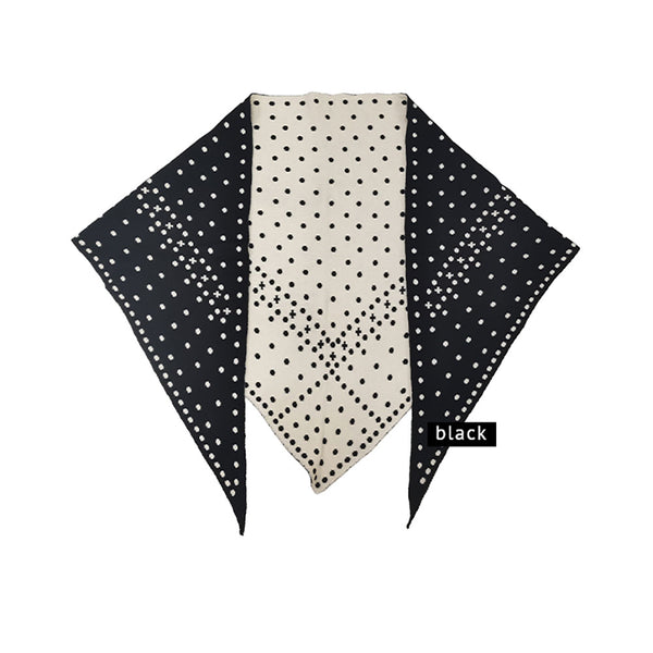 Karina - Polka Dot Knitted Triangle Scarf