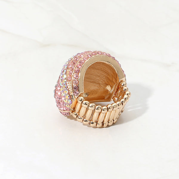 Cora - Rhinestone Pave Dome Stretchable Statement Ring