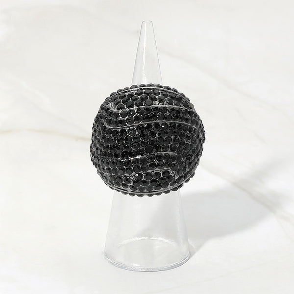 Cora - Rhinestone Pave Dome Stretchable Statement Ring