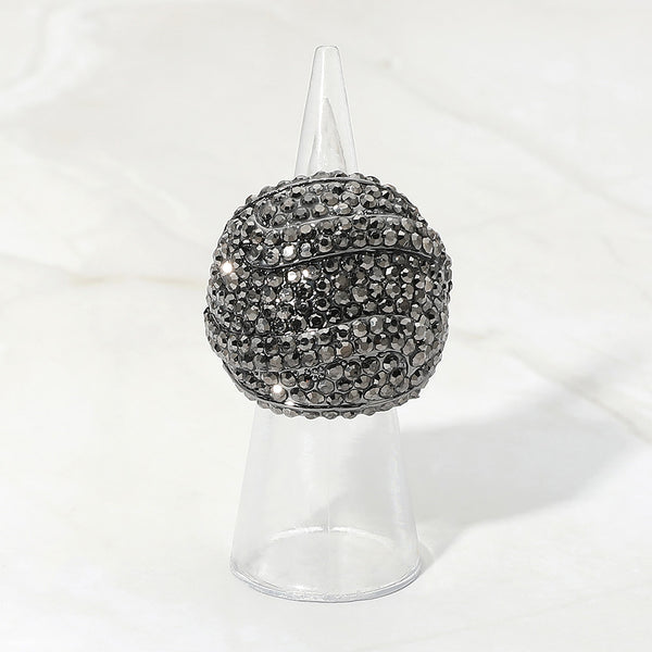 Cora - Rhinestone Pave Dome Stretchable Statement Ring