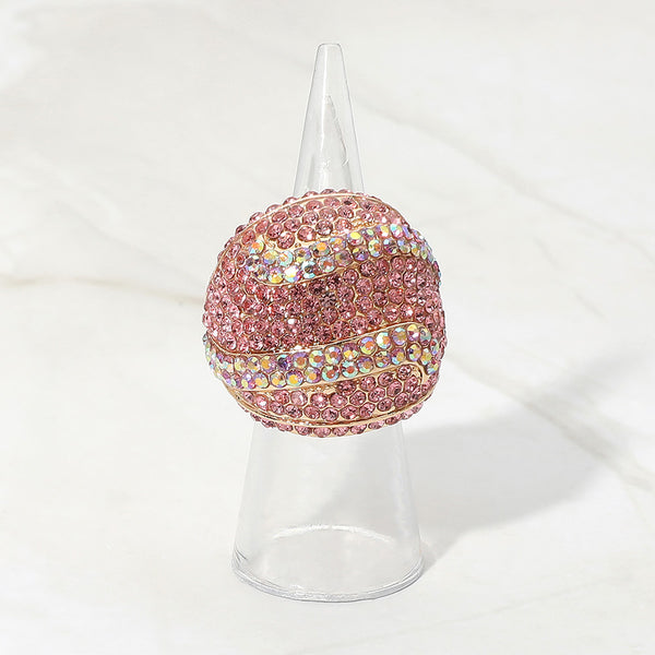 Cora - Rhinestone Pave Dome Stretchable Statement Ring