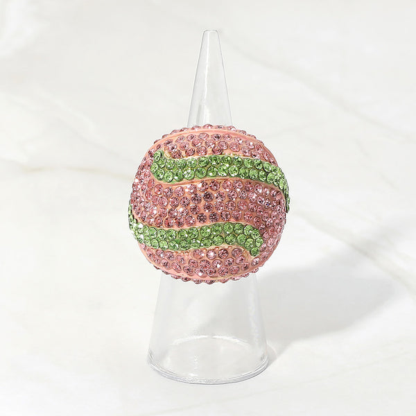Cora - Rhinestone Pave Dome Stretchable Statement Ring