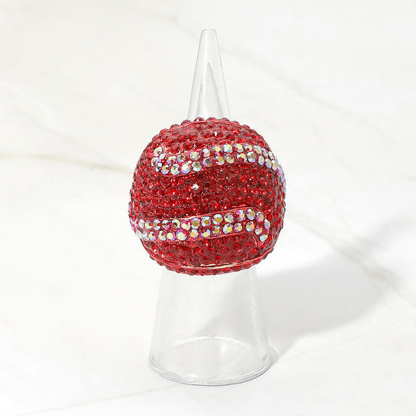 Cora - Rhinestone Pave Dome Stretchable Statement Ring