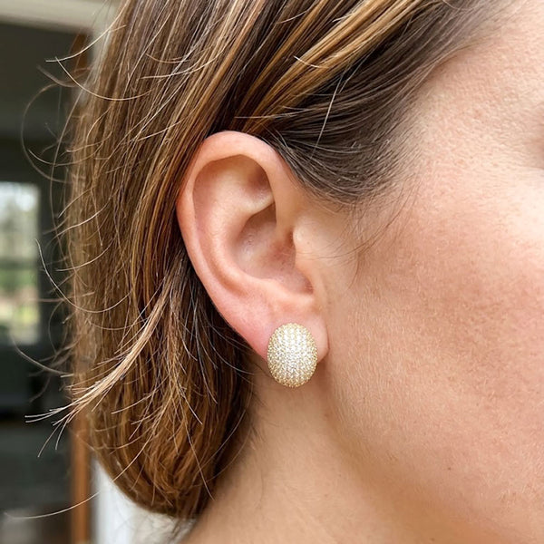 Winslet - Cubic Zirconia Oval Stud Earrings