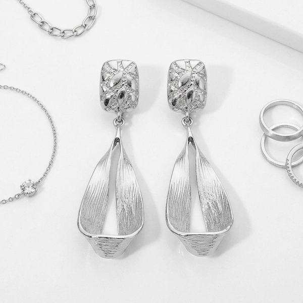 Sahra - Sculptural Open Teardrop Statement Clip-On Earrings