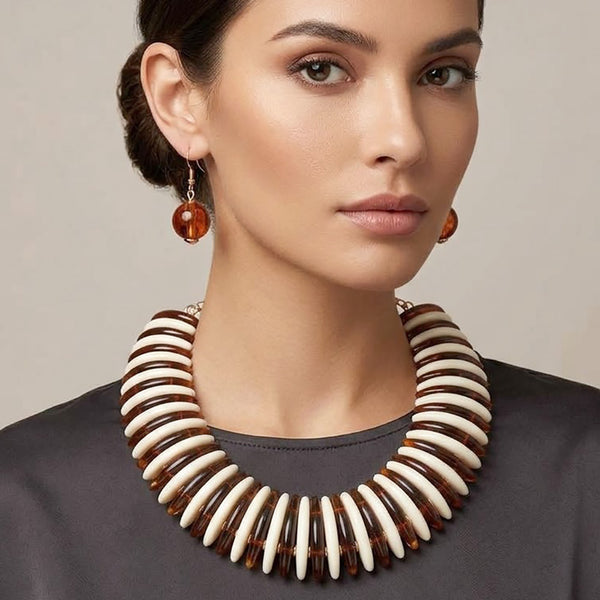 Bianca - Spike Disc Collar Statement Necklace set