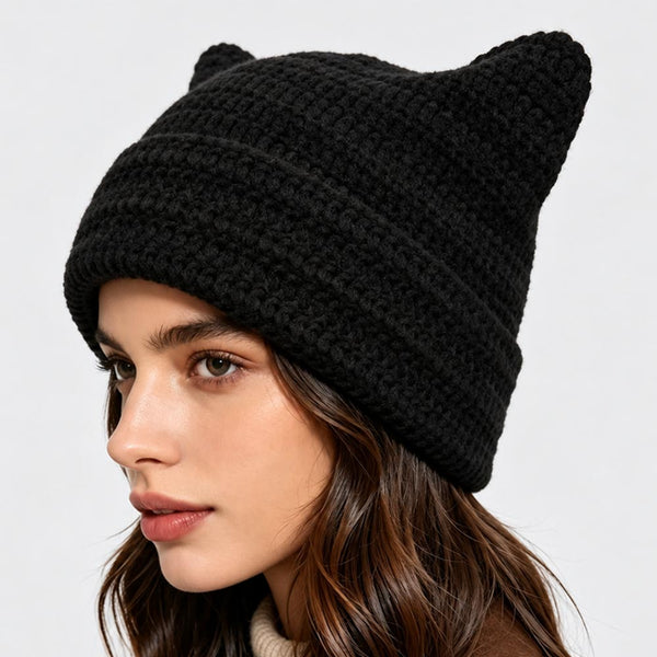 Opal - Crochet Cat Ear Winter Beanie Hat