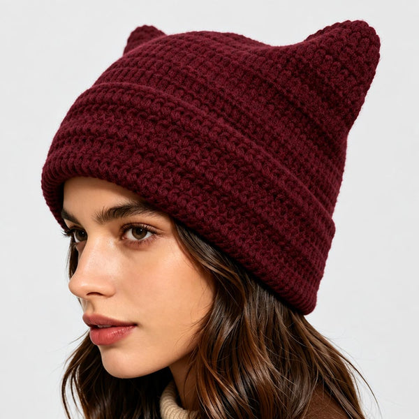 Opal - Crochet Cat Ear Winter Beanie Hat