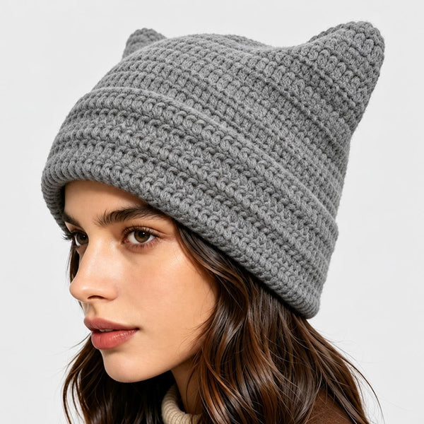 Opal - Crochet Cat Ear Winter Beanie Hat