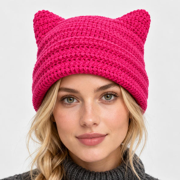 Opal - Crochet Cat Ear Winter Beanie Hat