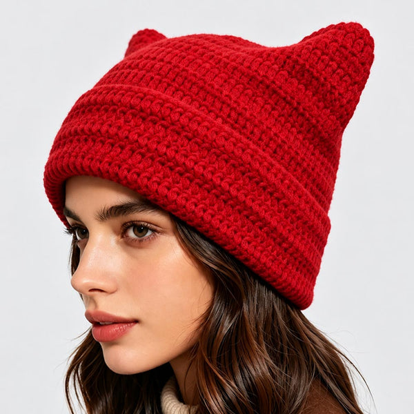 Opal - Crochet Cat Ear Winter Beanie Hat