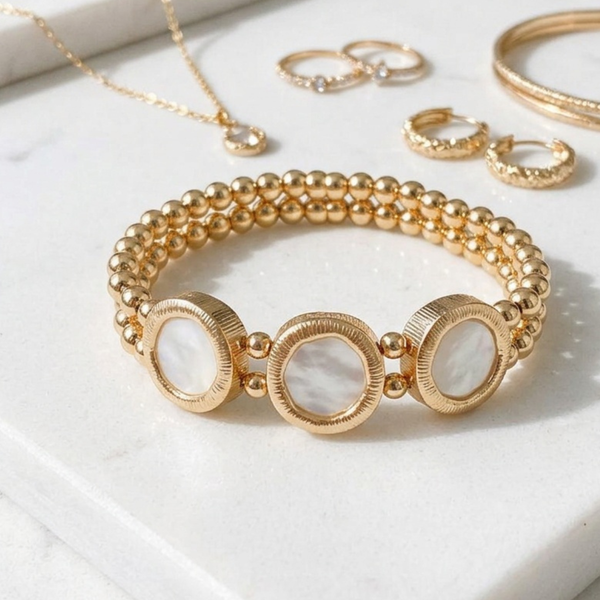 Mimi - Triple Organic Frame Layered Stretchable Bracelet