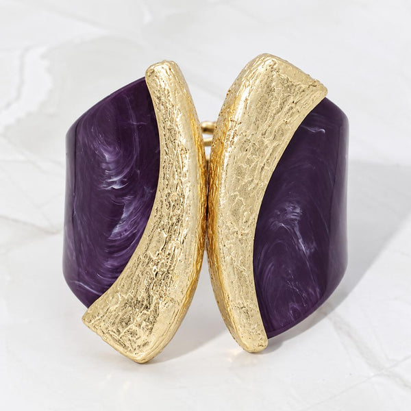 Polly - Bold Sculpted Hinged Bangle Statement Bracelet