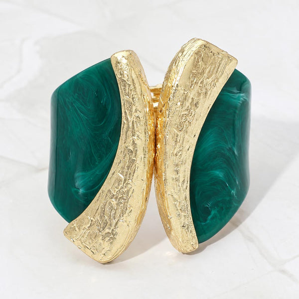 Polly - Bold Sculpted Hinged Bangle Statement Bracelet