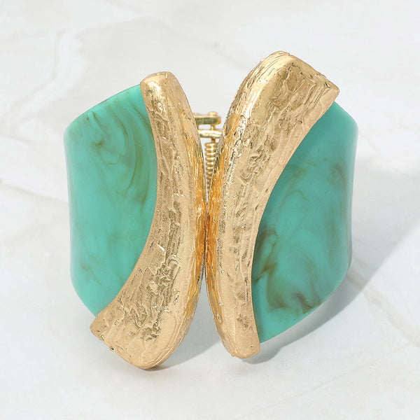 Polly - Bold Sculpted Hinged Bangle Statement Bracelet