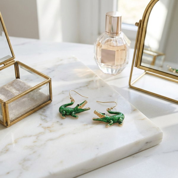 Sia - Alligator Charm Dangle Drop Earrings