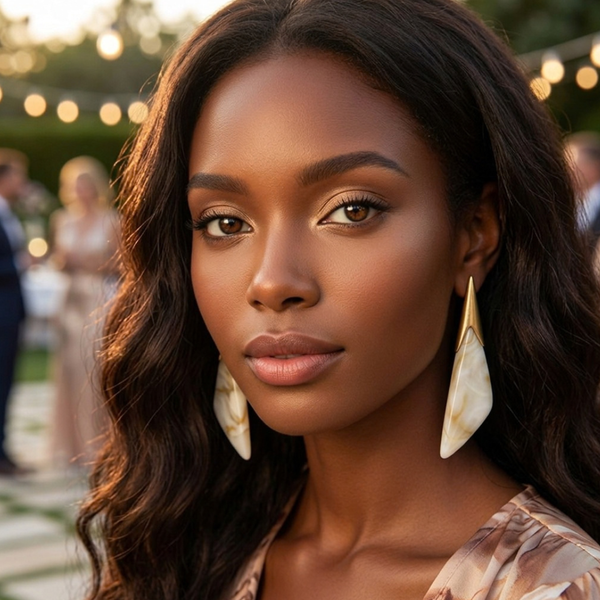 Aubrielle - Bold Resin Angle Drop Statement Earrings