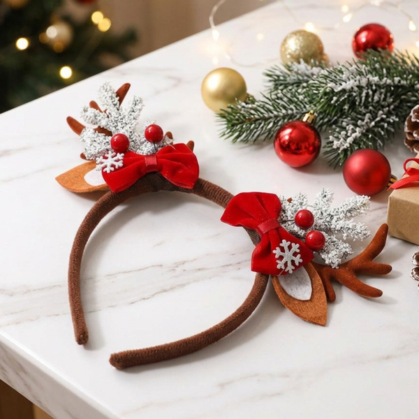 Ada - Christmas Reindeer Antler Headband