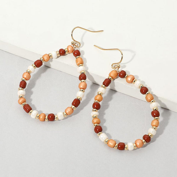Josie - Faceted Beaded Teardrop Earrings