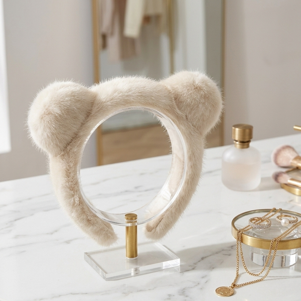 Skylar - Plush Faux Fur Bear Ear Headband