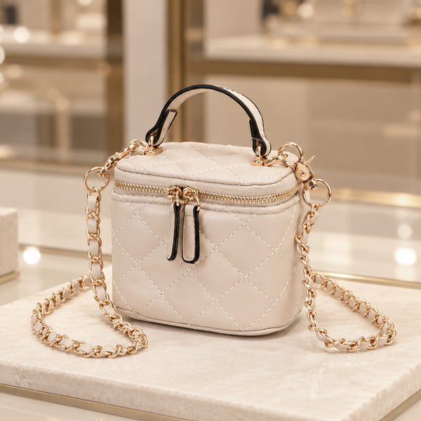 Janet - Quilted Mini Vanity Box Bag