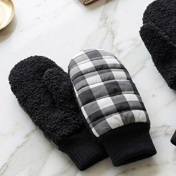 Maeve - Buffalo Check Plaid Mitten Gloves