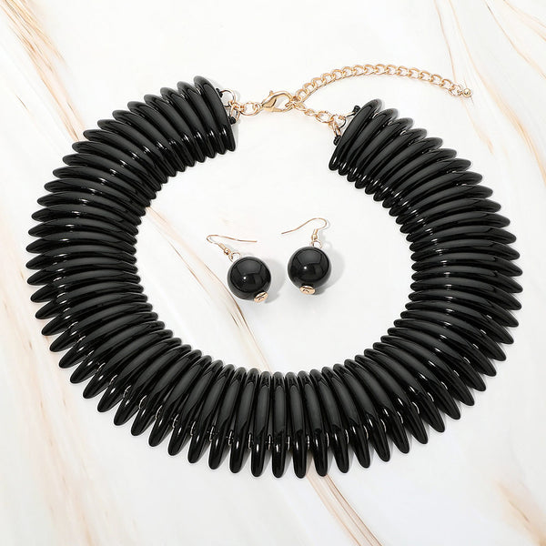 Bianca - Spike Disc Collar Statement Necklace set