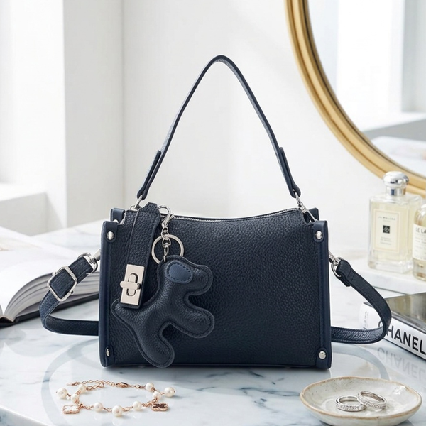 Hailey - Faux Leather Dog Bag Charm Mini Shoulder/Crossbody Bag