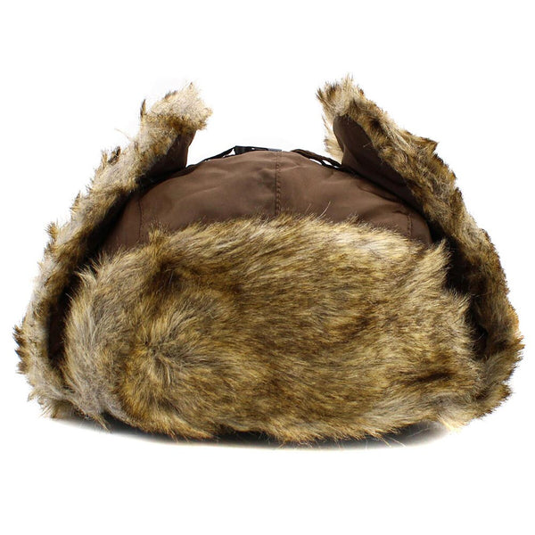 Selena - Faux Fur Trimmed Solid Trapper Hat