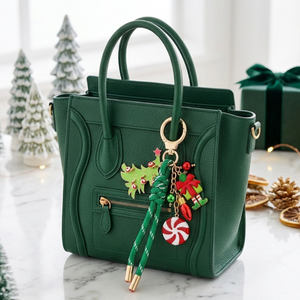 Alcott- Multi Charm Whimsical Christmas Tree Keychain Handbag Charm