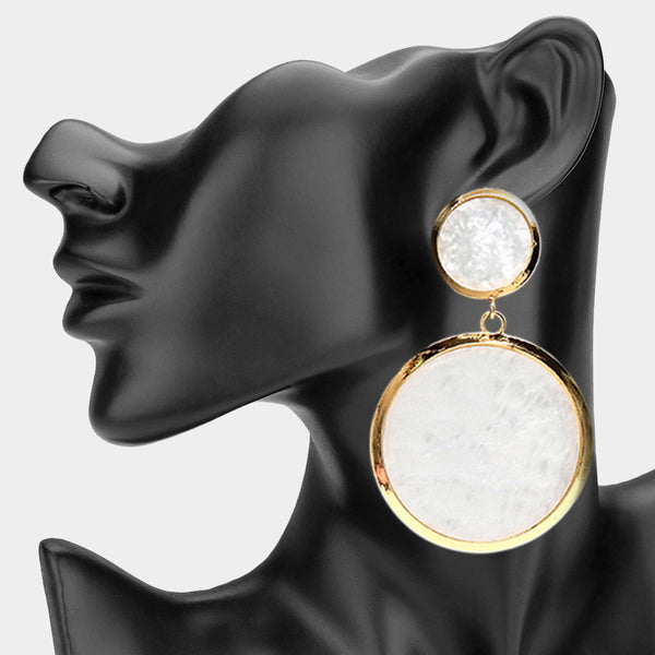 Kylie - Oversized Double Circle Drop Statement Earrings