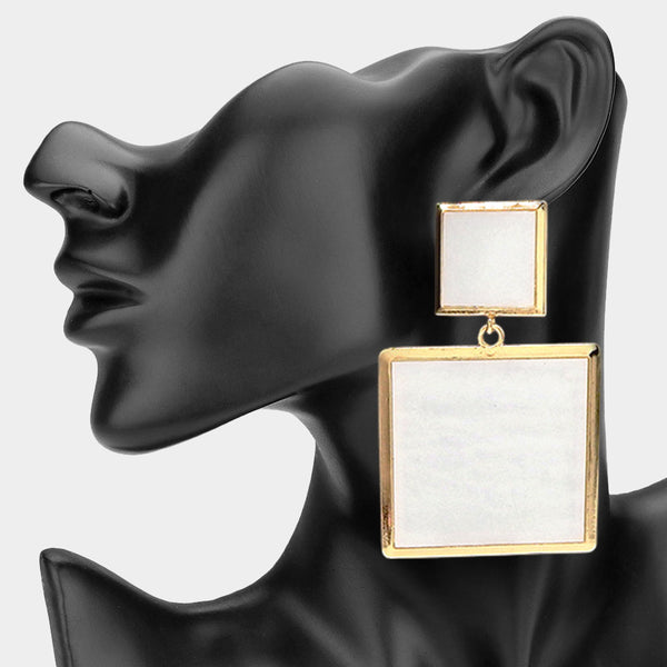 Iggy - Oversized Double Square Drop Earrings