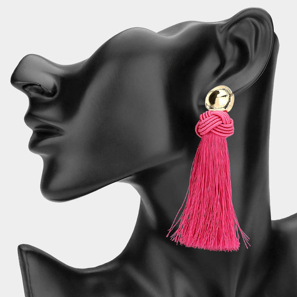 Bonnie - Knotted Tassel Drop Earrings