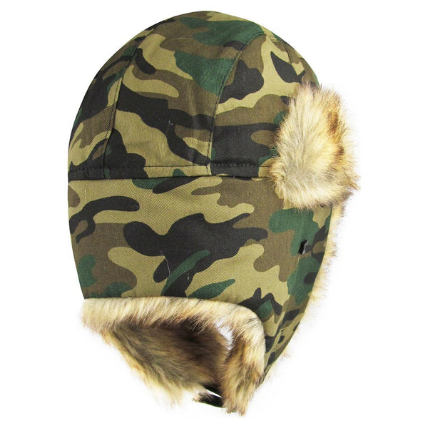 Selena - Faux Fur Trimmed Solid Trapper Hat