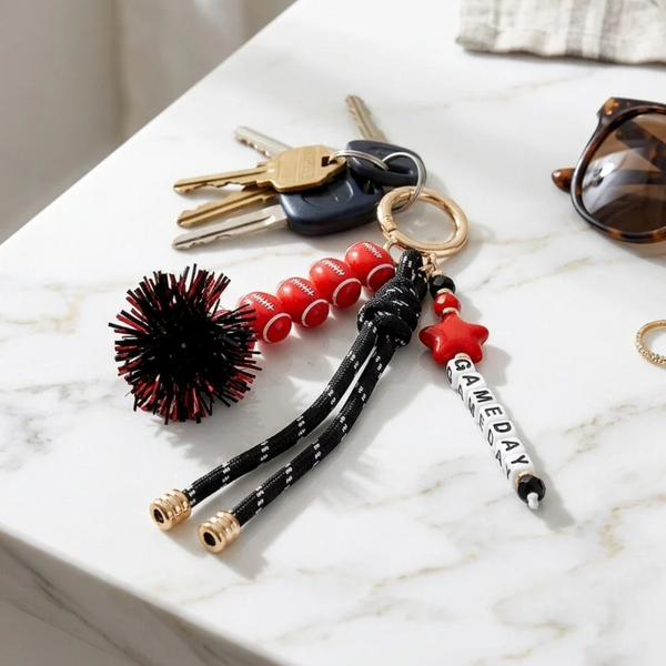 Rasha - GAMEDAY Pom Knot Tassel Keychain Bag Charm
