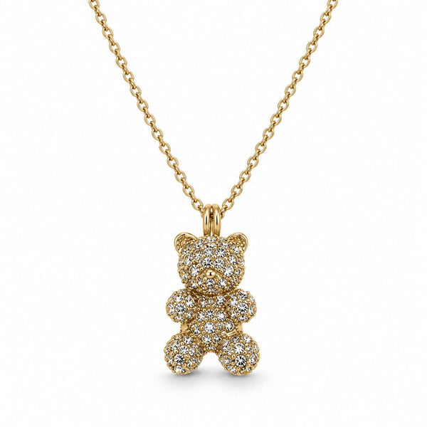 Brinley - Crystal Teddy Bear Pendant Necklace