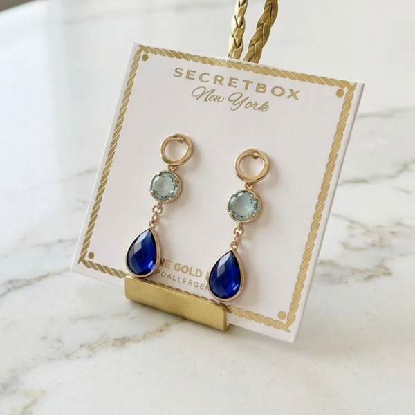Violetta - Gold Dipped Round Teardrop Drop Earrings