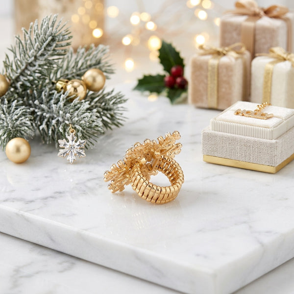 Mimi - Bubble Stone Snowflake Ring