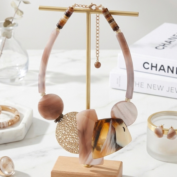 Brinley - Bold Abstract Statement Necklace