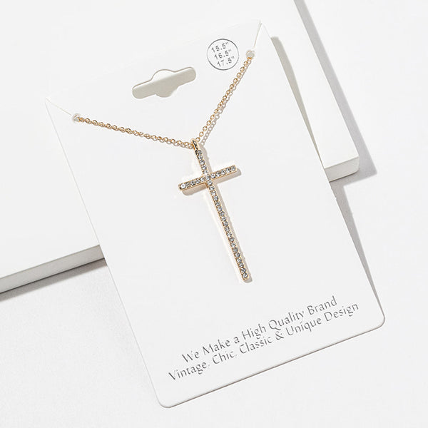 Dream - Pave Cross Pendant Necklace