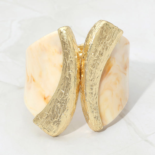 Polly - Bold Sculpted Hinged Bangle Statement Bracelet