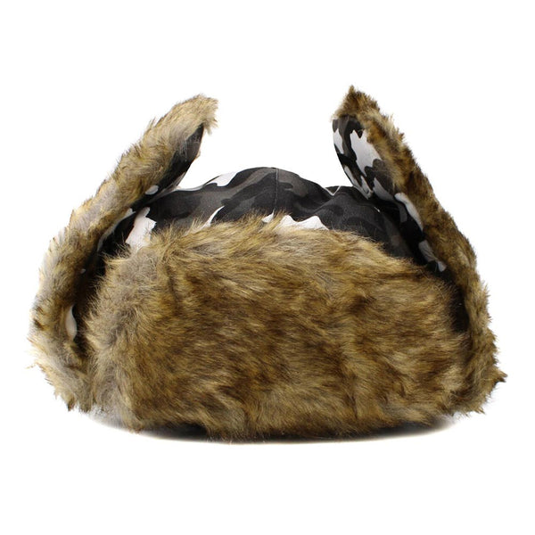 Selena - Faux Fur Trimmed Solid Trapper Hat
